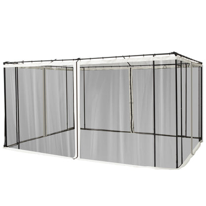 4 Paneles Laterales De Mosquitera Para Carpa Outsunny Negro 352x207cm_0