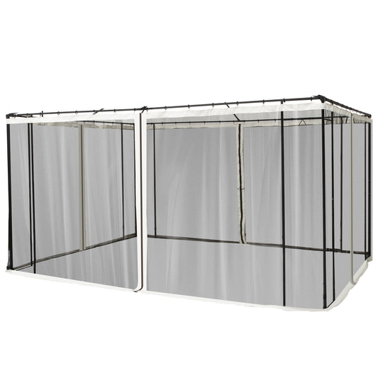 4 Paneles Laterales De Mosquitera Para Carpa Outsunny Negro 352x207cm_0