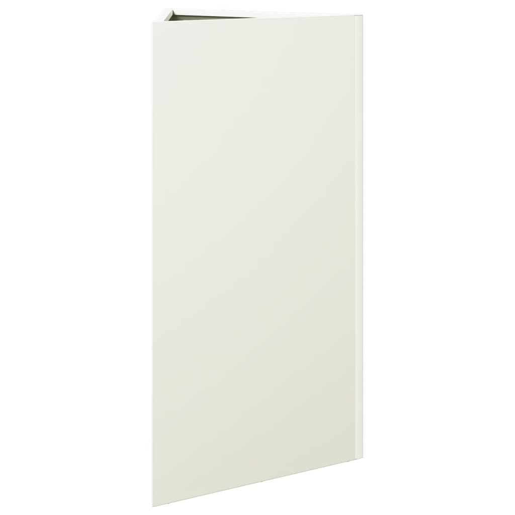 Jardineras Triangulares 2 Uds Acero Blanco 40x34,5x75 Cm_5