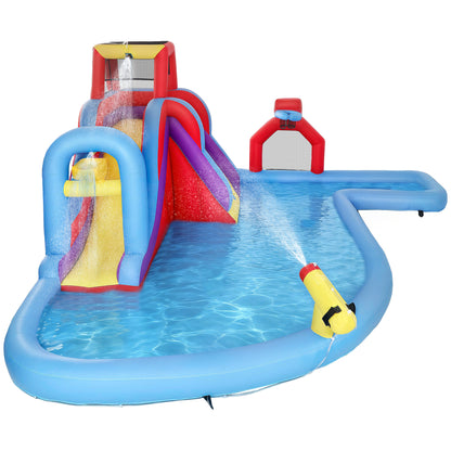 Aiyaplay Castillo Hinchable Acuático Con Soplador 550w 6 En 1 Tobogán Piscina_0