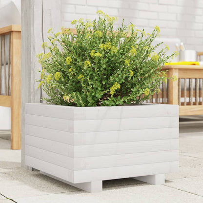 Jardinera De Madera Maciza De Pino Blanco 40x40x26,5 Cm_1