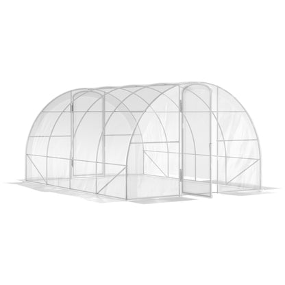 Outsunny Invernadero De Túnel 4x3x2 M Con 2 Puertas Transparente_0