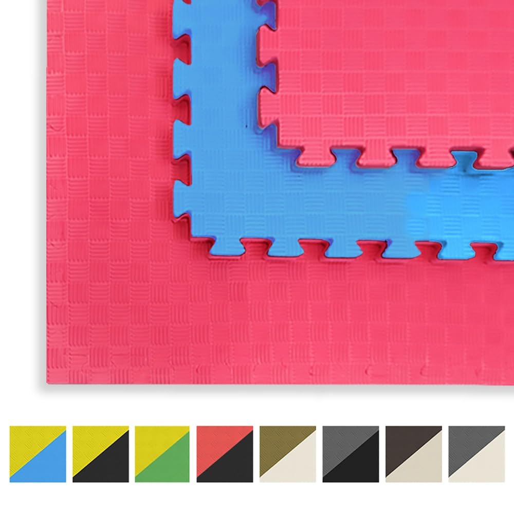 Tatami Puzzle Eva Para Suelo Infantil 1x1m X25mm Rojo - Azul Pack Ahorro 16 Unidades_2
