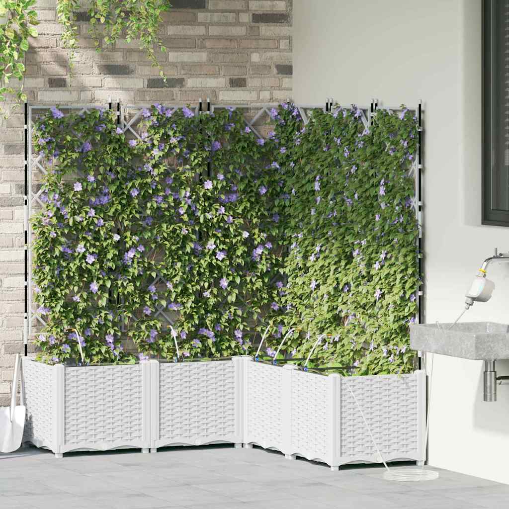 Macetero De Jardín 5 Uds. Blanco 120 X 120 X 142 Cm Pp_2