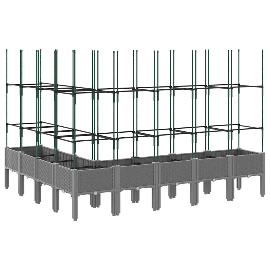 Jardinera Con Enrejado Pp Gris Claro 200x160x142,5 Cm_4