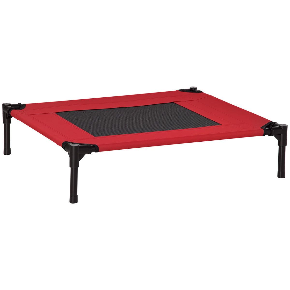 Pawhut Cama Elevada Perros Con Malla Transpirable Tela Oxford 76x61x18 Cm Rojo_0