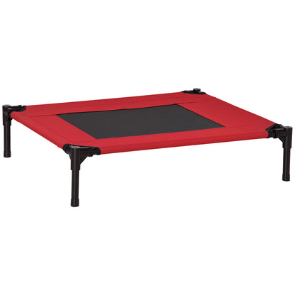 Pawhut Cama Elevada Perros Con Malla Transpirable Tela Oxford 76x61x18 Cm Rojo_0