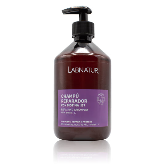Champú Reparador con Biotina Labnatur 500 ml | Fortalece y Repara | Volumen | Cabello Débil o Quebradizo | Vegano_0