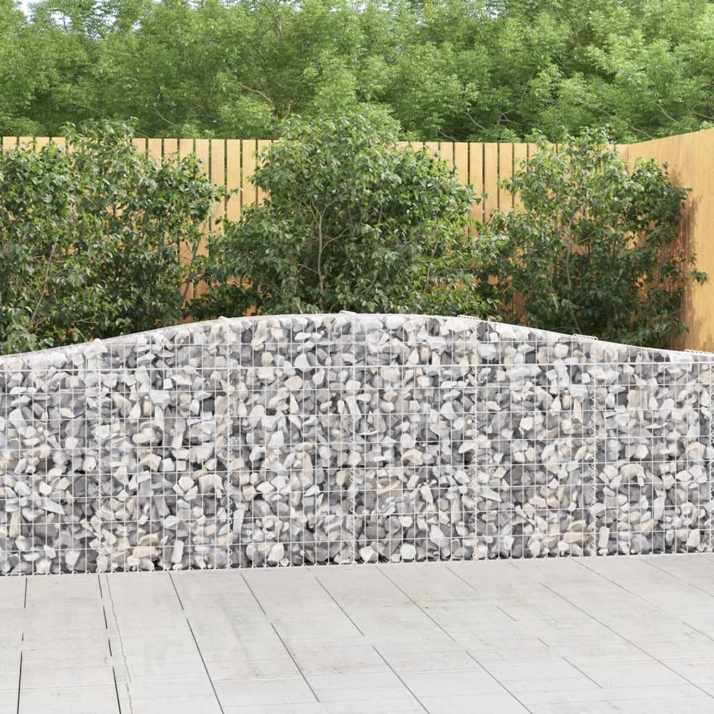 Cestas De Gaviones 2 Uds Forma De Arco Hierro 400x30x80/100 Cm_1