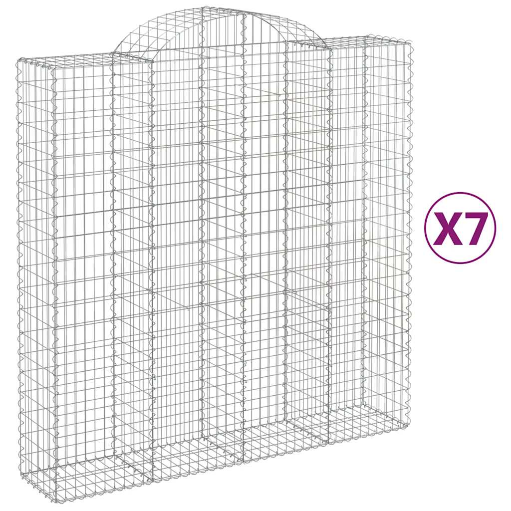 Cestas De Gaviones 7 Uds Forma De Arco Hierro 200x50x200/220 Cm_0