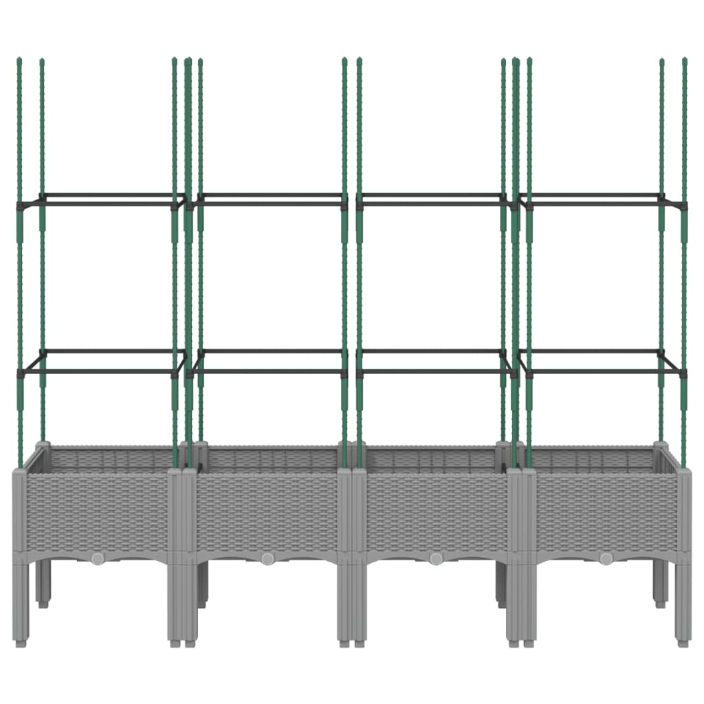 Jardinera Con Enrejado Pp Gris Claro 160x40x142,5 Cm_2