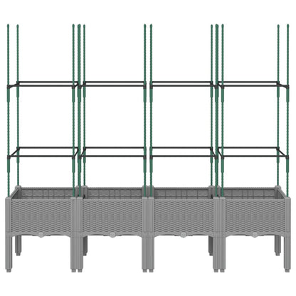 Jardinera Con Enrejado Pp Gris Claro 160x40x142,5 Cm_2