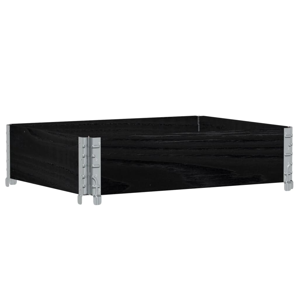 Jardinera De Madera Maciza De Pino Negro 80x60 Cm_4