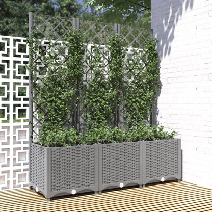 Jardinera Con Enrejado Pp Gris Claro 120x40x136 Cm_1