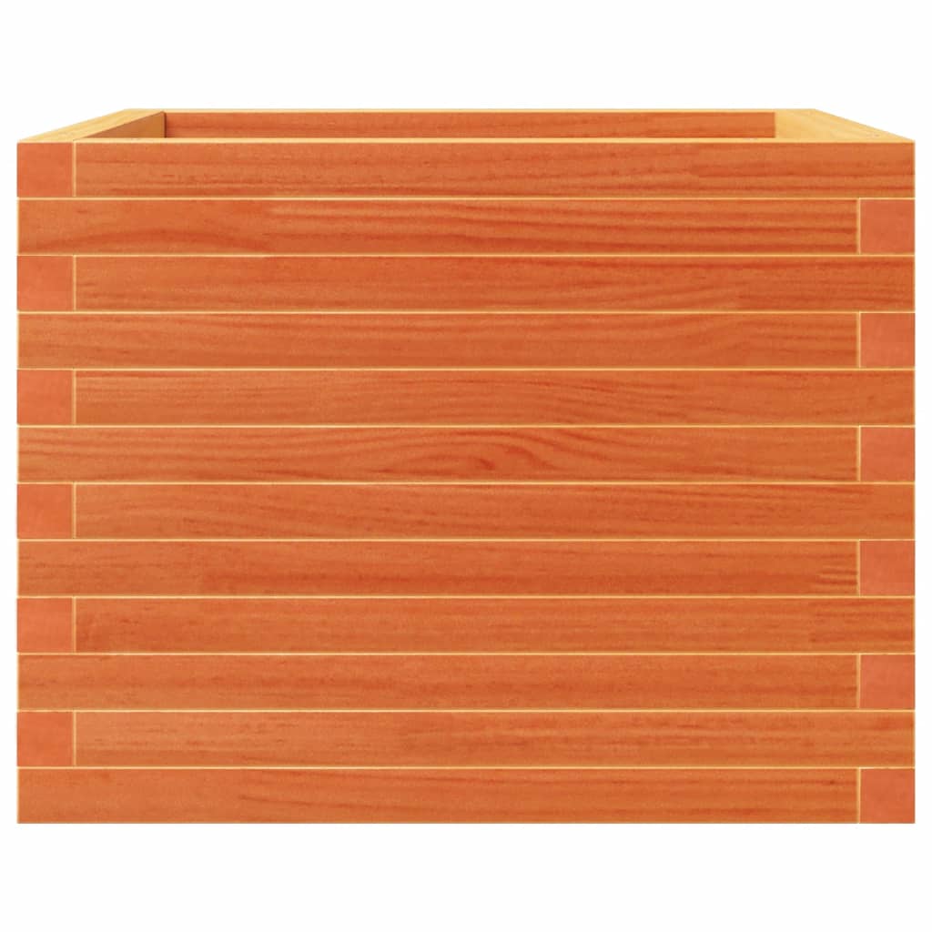 Jardinera De Madera Maciza De Pino Marrón Cera 60x60x46 Cm_5
