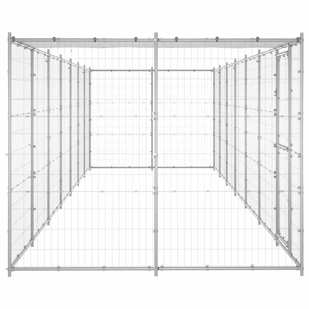 Perrera De Exterior De Acero Galvanizado Con Techo 16,94 M²_4