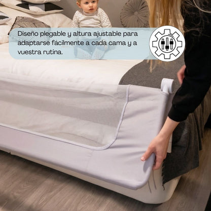 Bathby Barandilla De Cama Infantil 150 Cm – Altura Ajustable, Sistema Abatible, Malla Transpirable, Seguridad Anticaídas_1