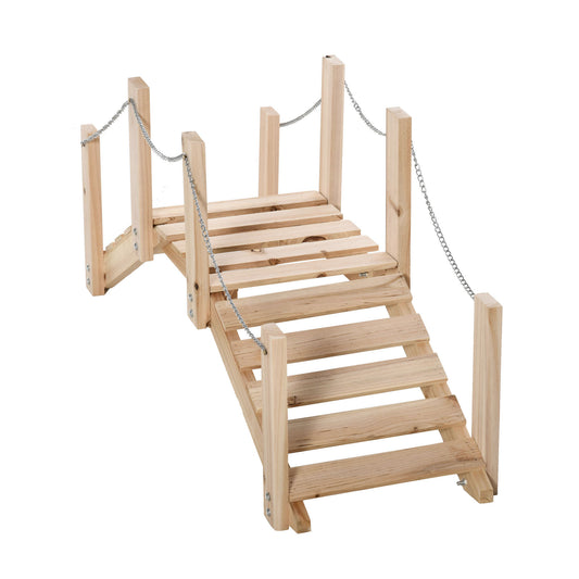 Puente De Jardín Outsunny Madera De Abeto Madera Natural 100x32x48 Cm_0