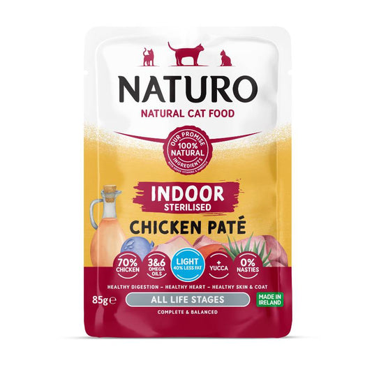 Naturo Gato Esterilizado Pate De Pollo 85g X 12 Sobres De Comida Humeda_0