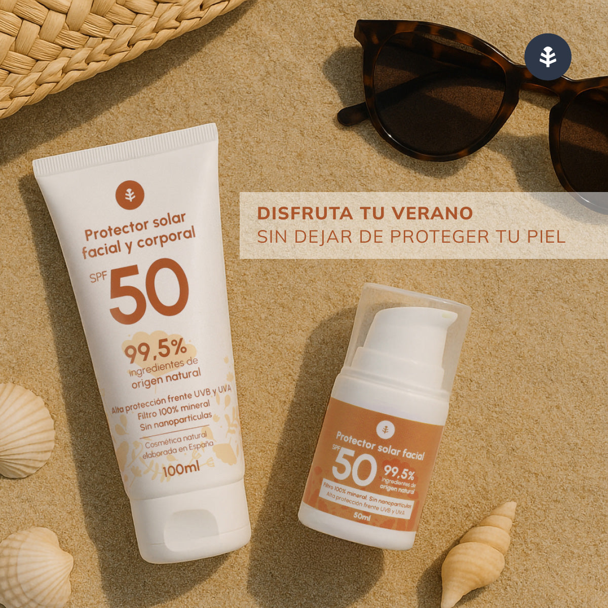 Crema de protección solar 100% mineral SPF50 Planeta Huerto 100 ml