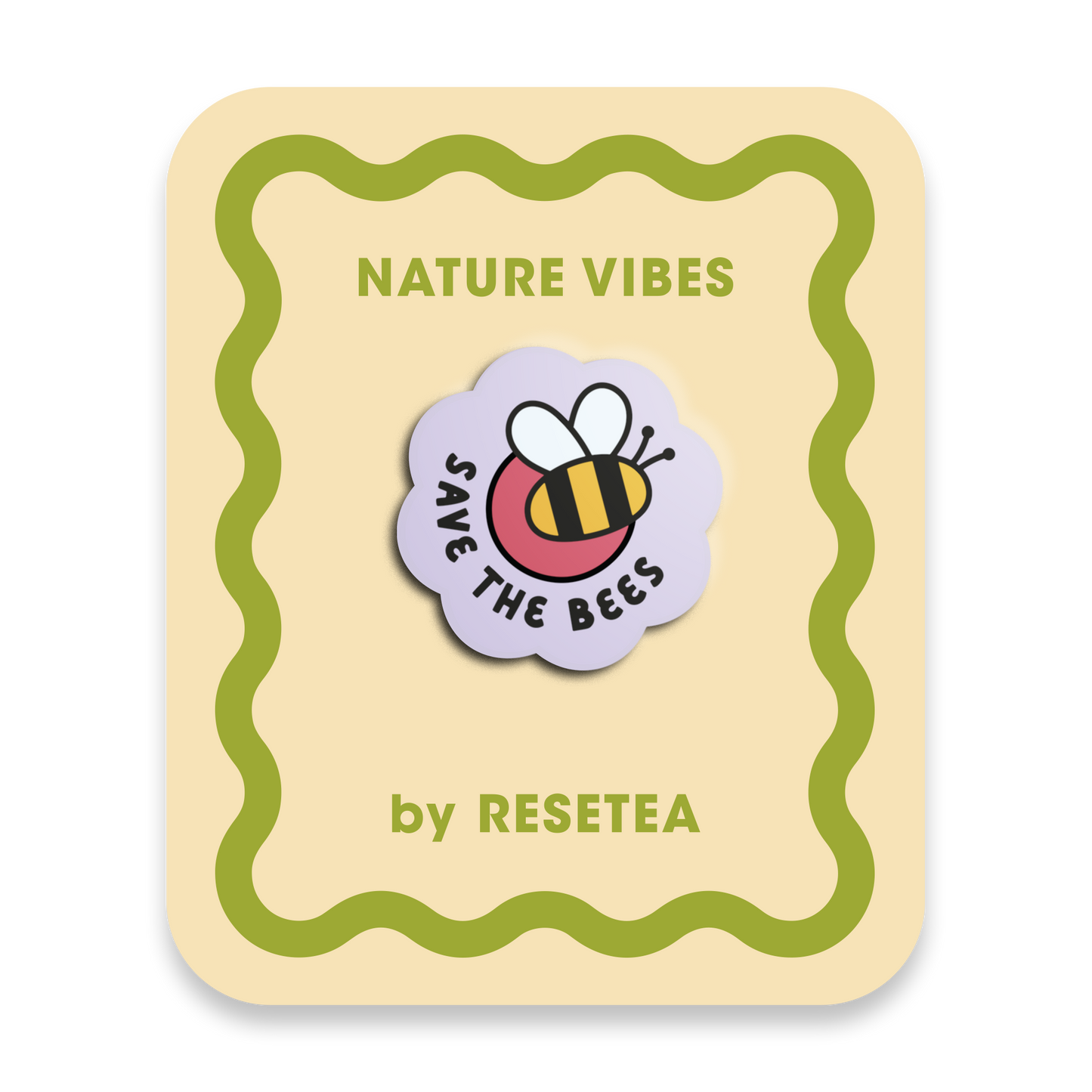 Pin Save The Bees - Accesorio Moderno y Original para Chaquetas, Mochilas y Bolsos - Nature Vibes_0