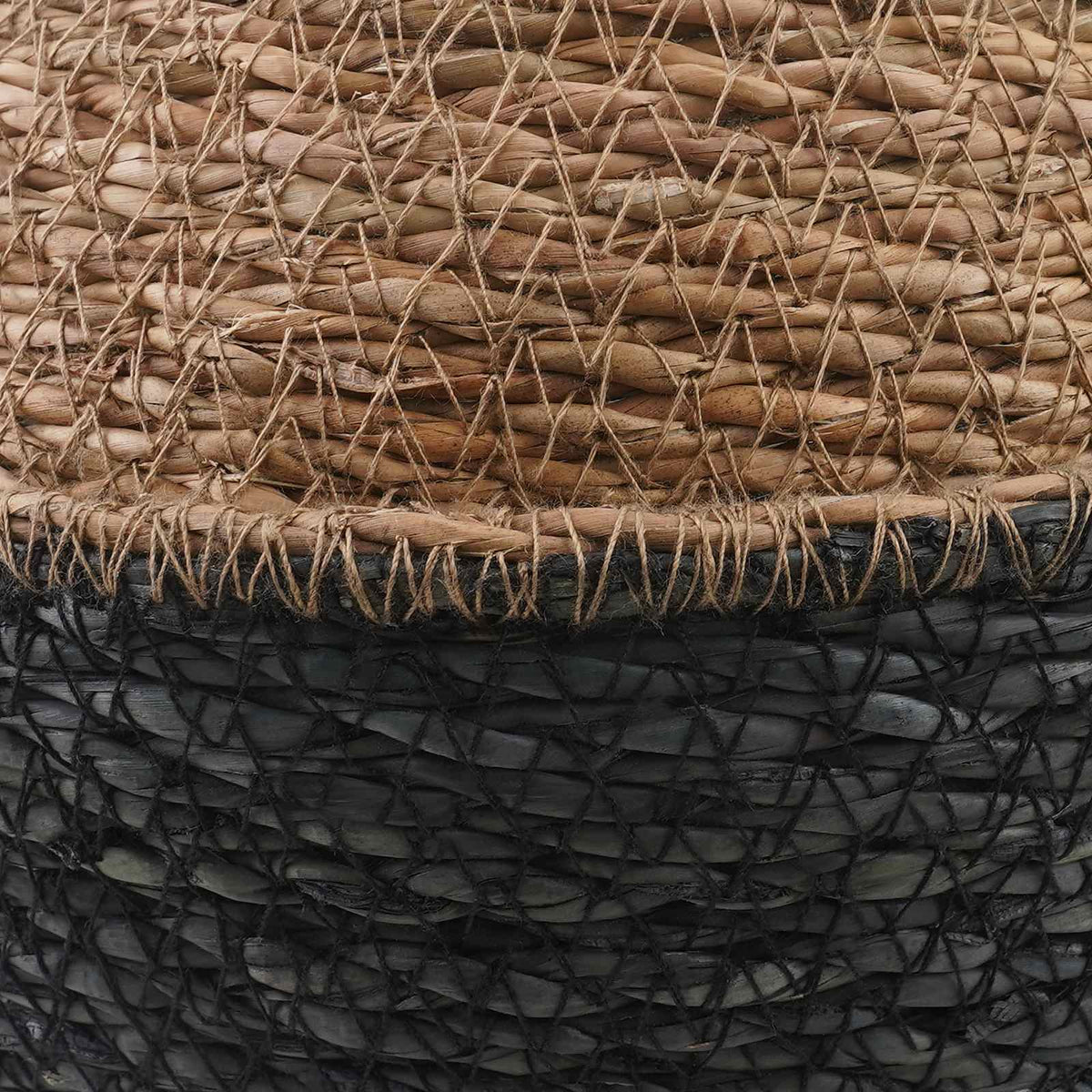 Maceta Con Asas Negro Ø 32 X 32 Cm 100% Hierba Marina_4
