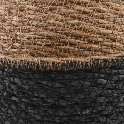 Maceta Con Asas Negro Ø 32 X 32 Cm 100% Hierba Marina_4