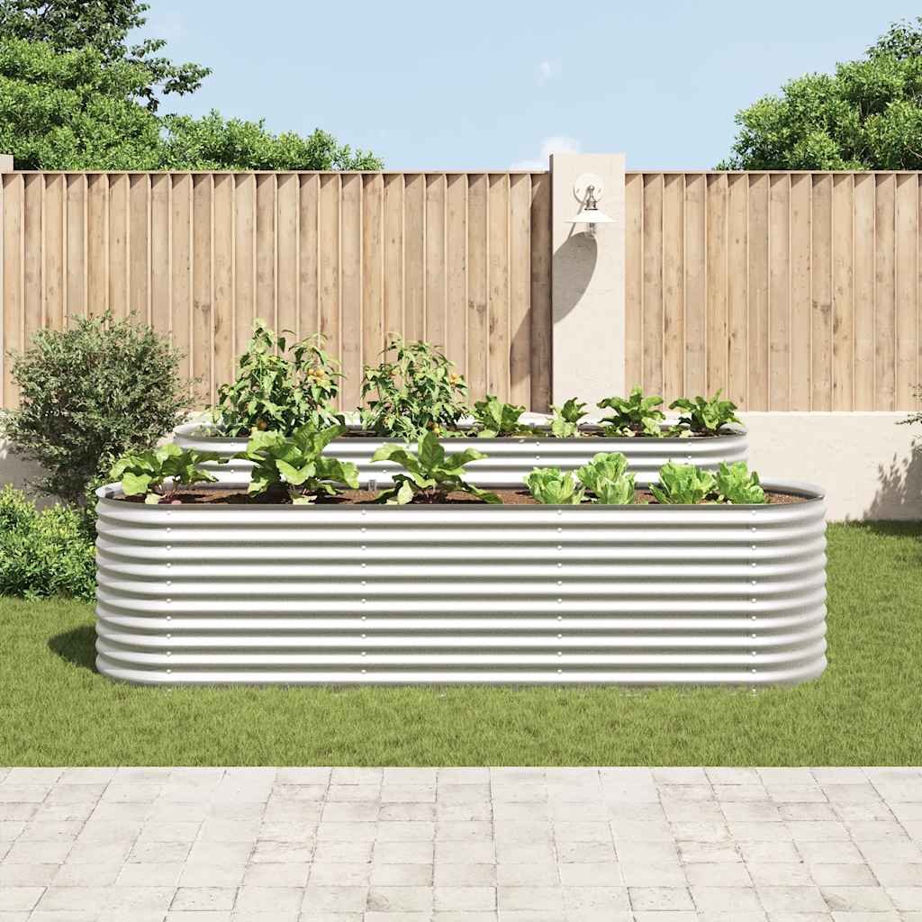Arriate De Acero Galvanizado Plateado 320x80x81 Cm_2