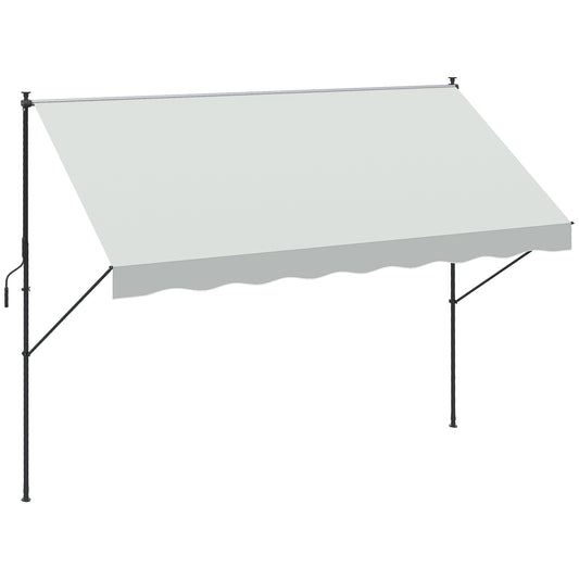 Toldo Manual Retráctil Con Manivela Outsunny 300x170x290 Cm Crema_0