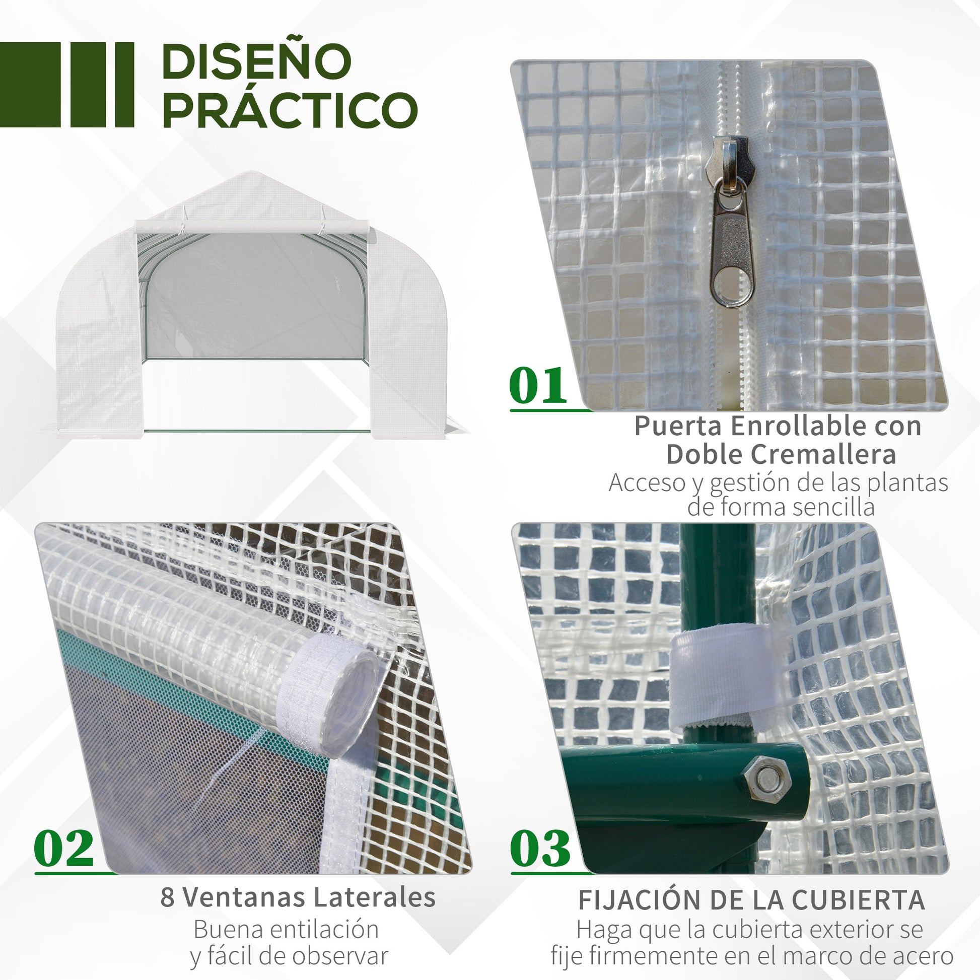 Outsunny Invernadero De Jardín 6x3x2 M Tipo Túnel Para Cultivo Plantas_5
