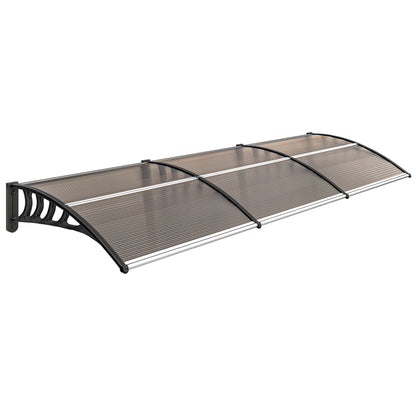 Marquesina Exterior Policarbonato Outsunny 300x96x27 Cm Marrón_0