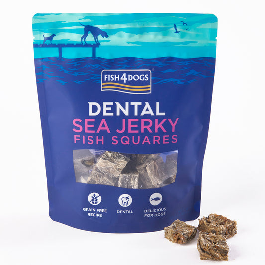Fish4dogs Snack Dental Natural – Sea Jerky Fish Squares 4x575g_0