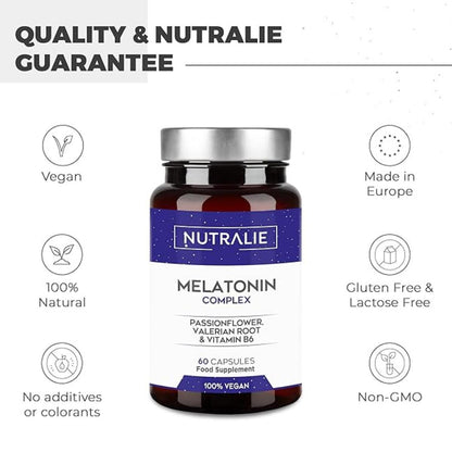 Pack 2x Nutralie Melatonina con Pasiflora + Raíz Valeriana + B6 60 cápsulas