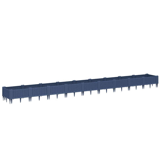 Jardinera Con Clavijas Pp Azul Gris 362,5x42,5x28,5 Cm_0