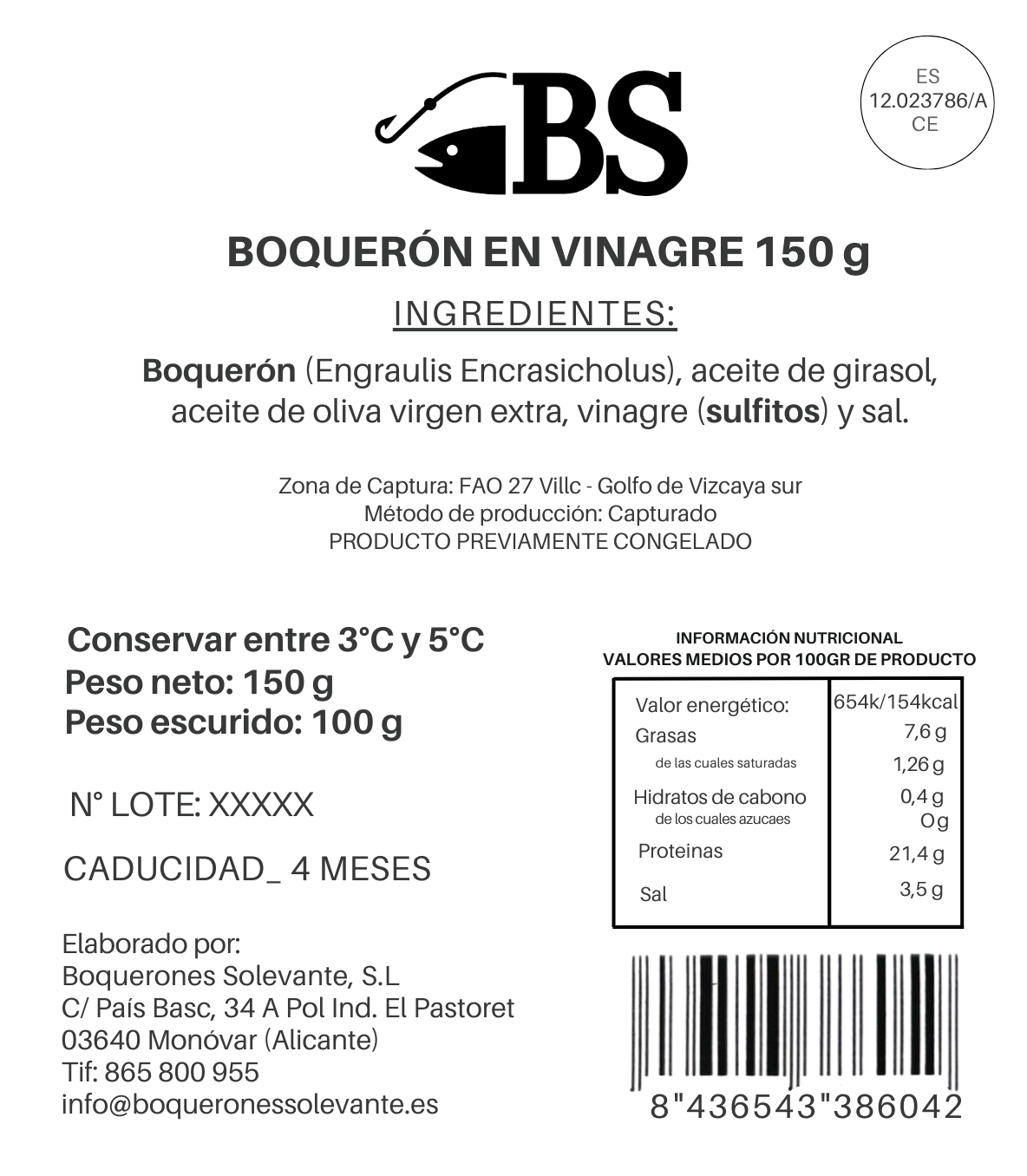 Pack 10 X Boquerón En Vinagre Del Mar Cantábrico 150 G_1