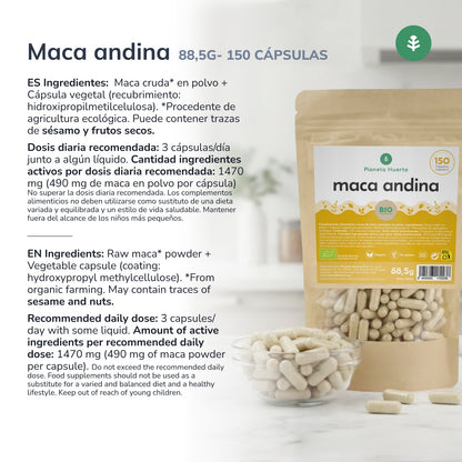 Maca BIO Planeta Huerto 150 Cápsulas