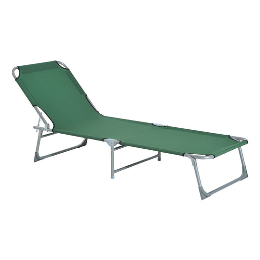 Cama De Camping Outsunny De Metal, Tela Oxford 187x58x28 Cm Verde_0