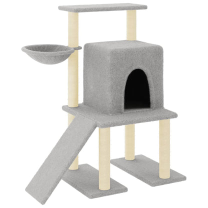 Rascador Para Gatos Con Postes De Sisal Gris Claro 96,5 Cm_0