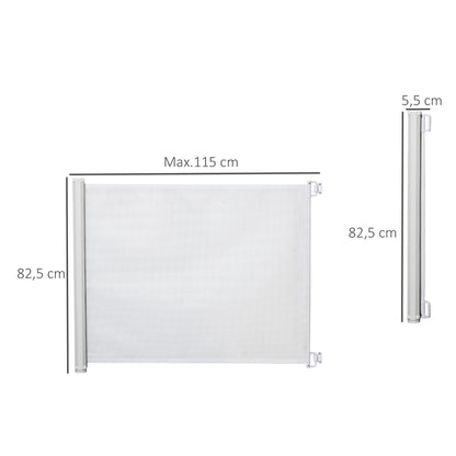 Pawhut Barrera Para Perros Retráctil Con Ancho Ajustable 5,5-115 Cm Blanco_2