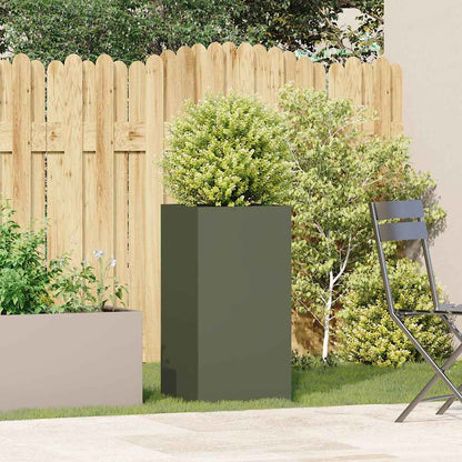 Jardinera De Acero Laminado En Frío Verde Oliva 40x40x80 Cm_2