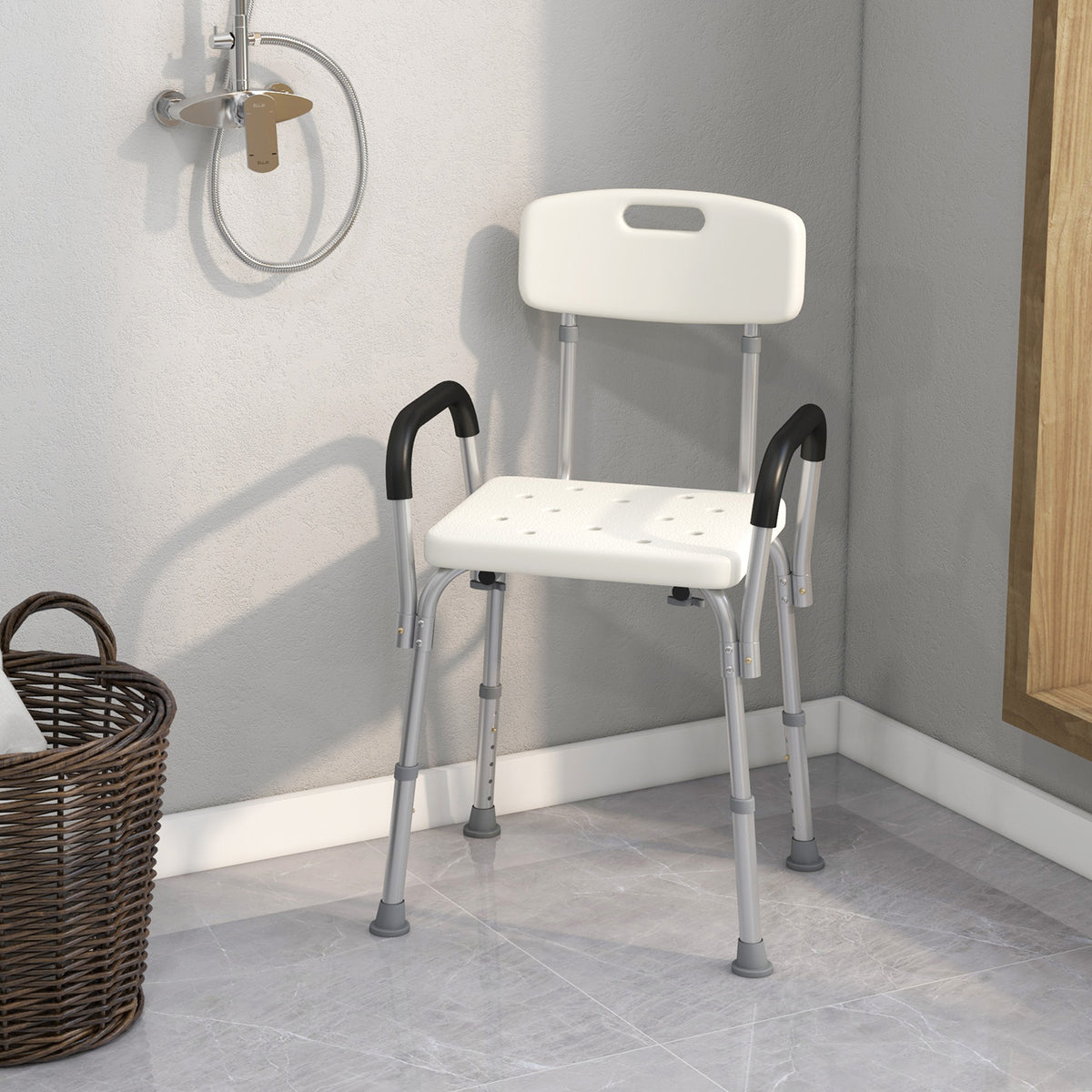 Homcom Silla De Ducha Para Personas Mayores Con Respaldo Carga 136 kg_1