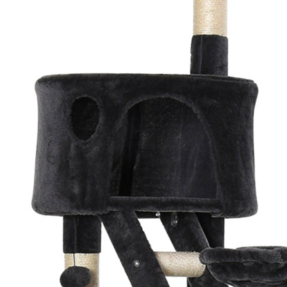 Pawhut Árbol Rascador Para Gatos 60x45x240-260 Cm Altura Ajustable Plataformas_3