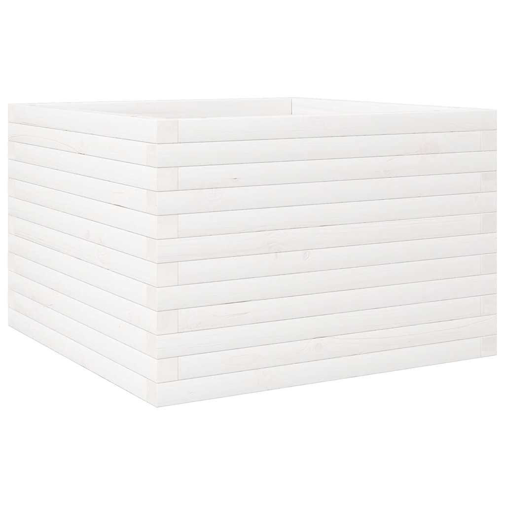 Jardinera Madera Maciza De Pino Blanco 70x70x46 Cm_0