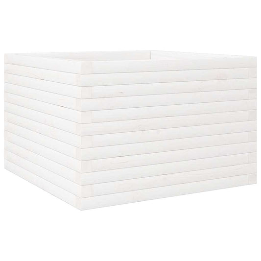Jardinera Madera Maciza De Pino Blanco 70x70x46 Cm_0