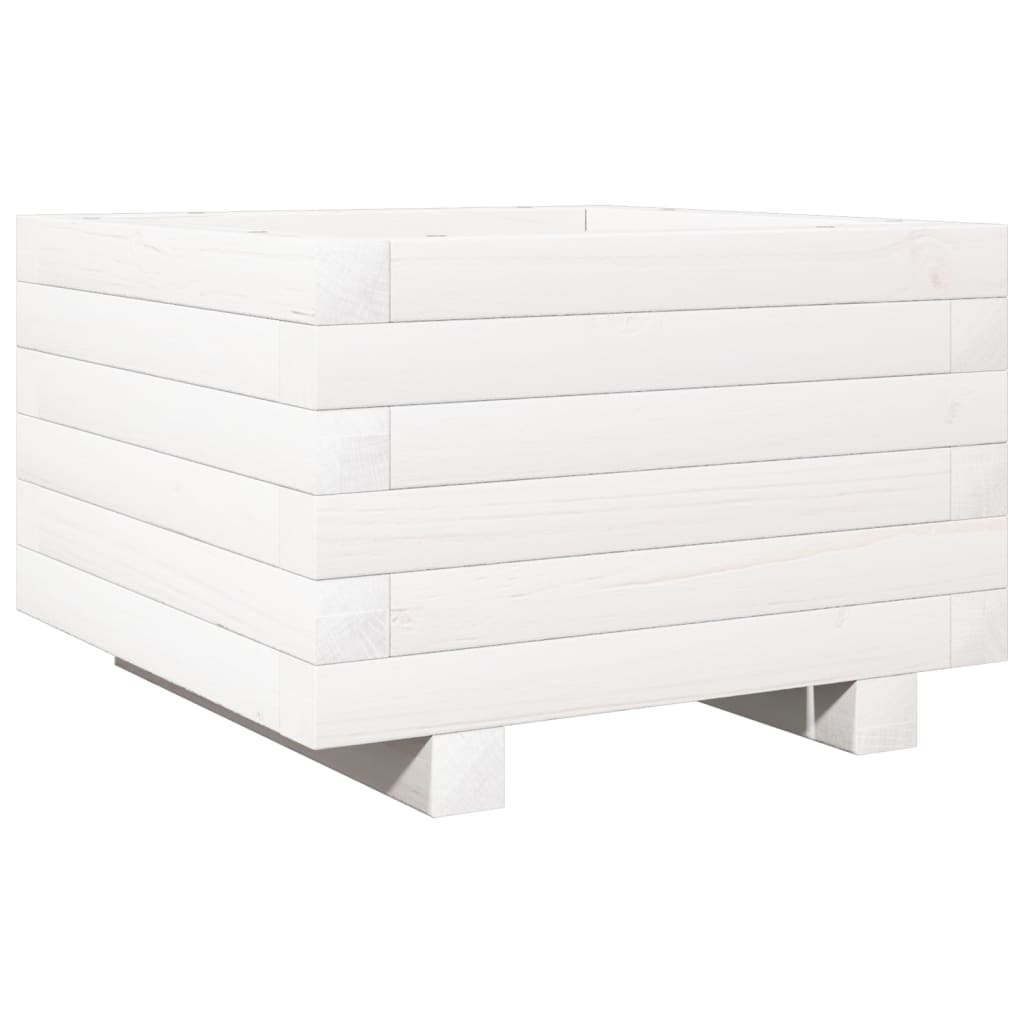 Jardinera De Madera Maciza De Pino Blanco 40x40x26,5 Cm_0