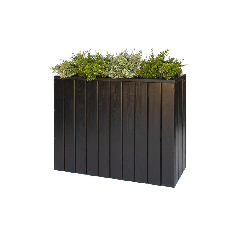 Jardinera Alta De Madera Autoportante 100 X 34,5 X 80 Cm Ebony Black Hortalia_1
