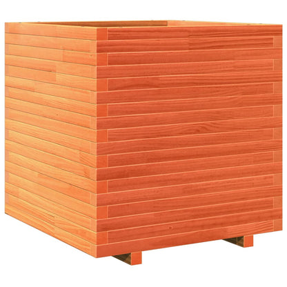 Jardinera Madera Maciza De Pino Marrón Cera 70x70x72 Cm_0
