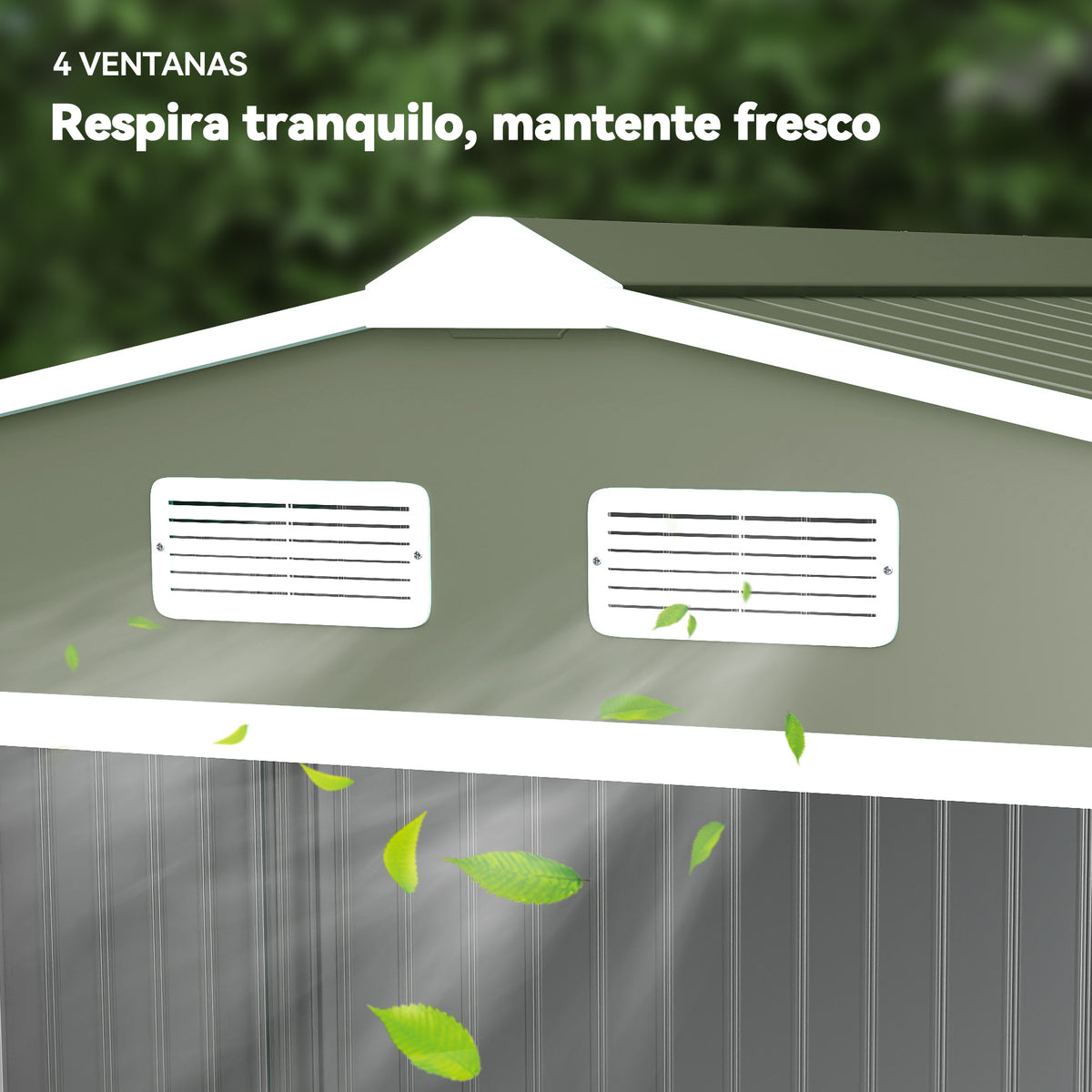 Outsunny Caseta De Jardín De Exterior 4,9 M² 277x195x192 Cm Verde Claro_3