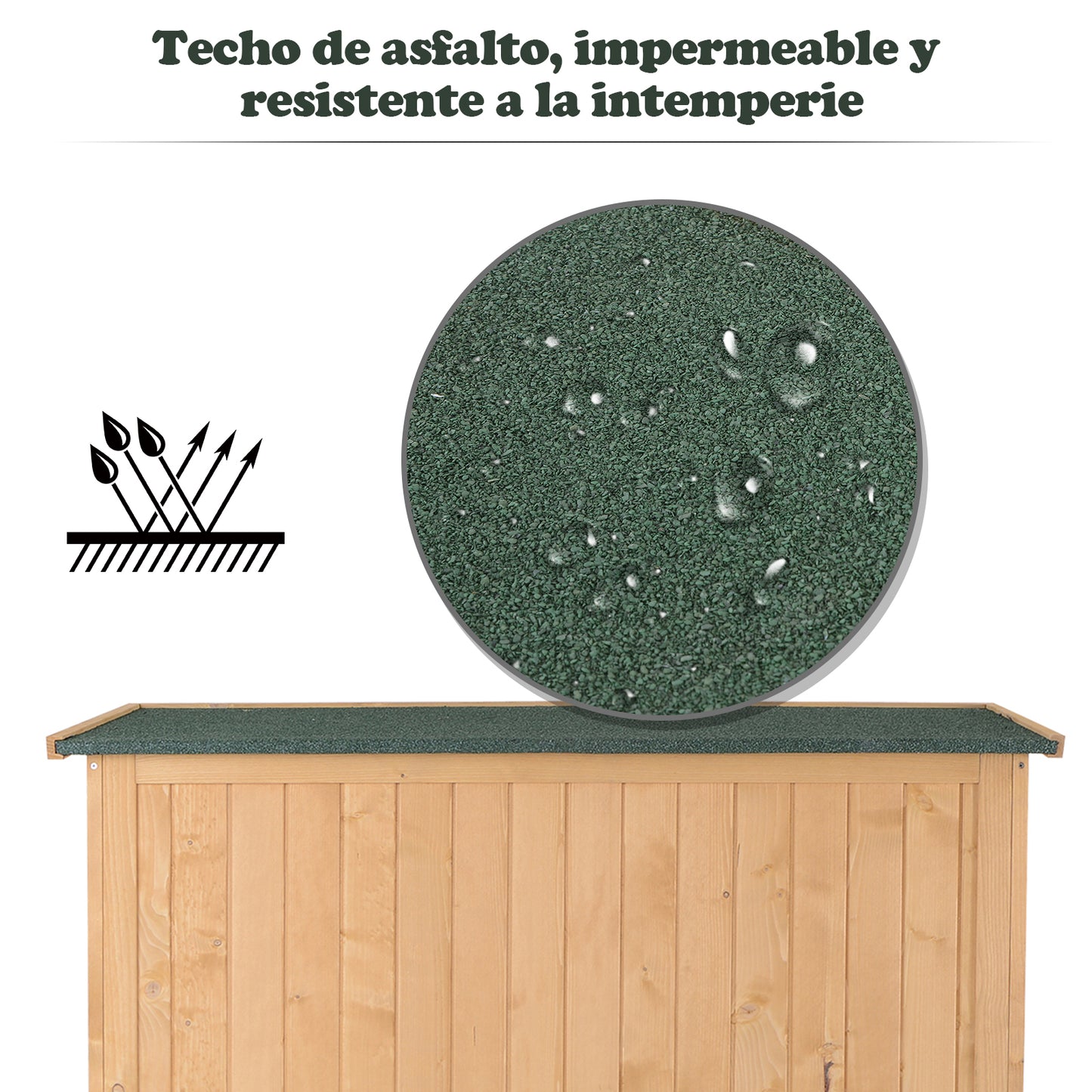 Outsunny Cobertizo De Madera Caseta Jardín Con Estantes 127,5x50x164 Cm Natural_5