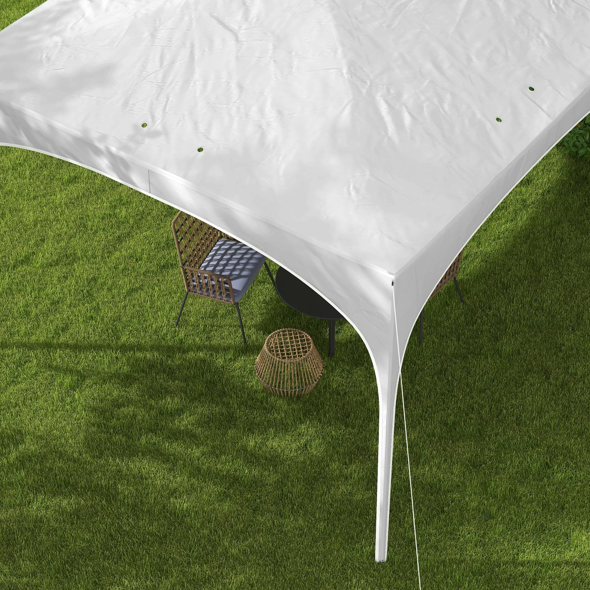 Outsunny Carpa Plegable 3x3 M Altura Ajustable Con Bolsa De Transporte Blanco_3